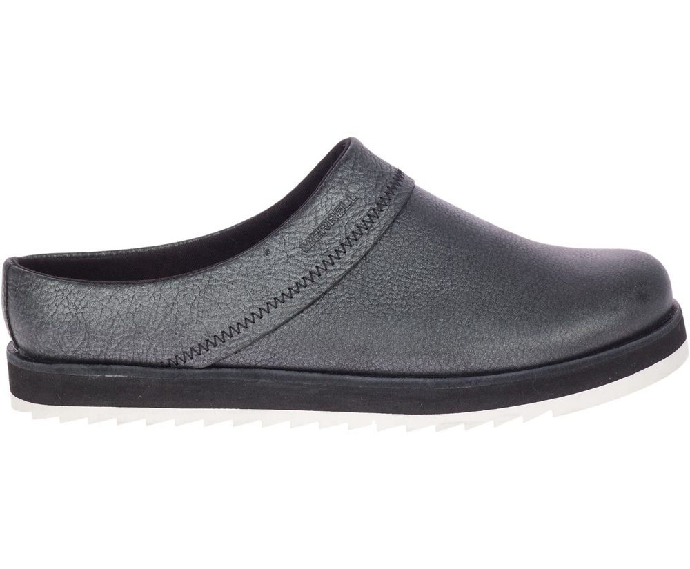 Merrell Slip Ons Damskie Czarne - Juno Clog Skórzane - 820356-AUN